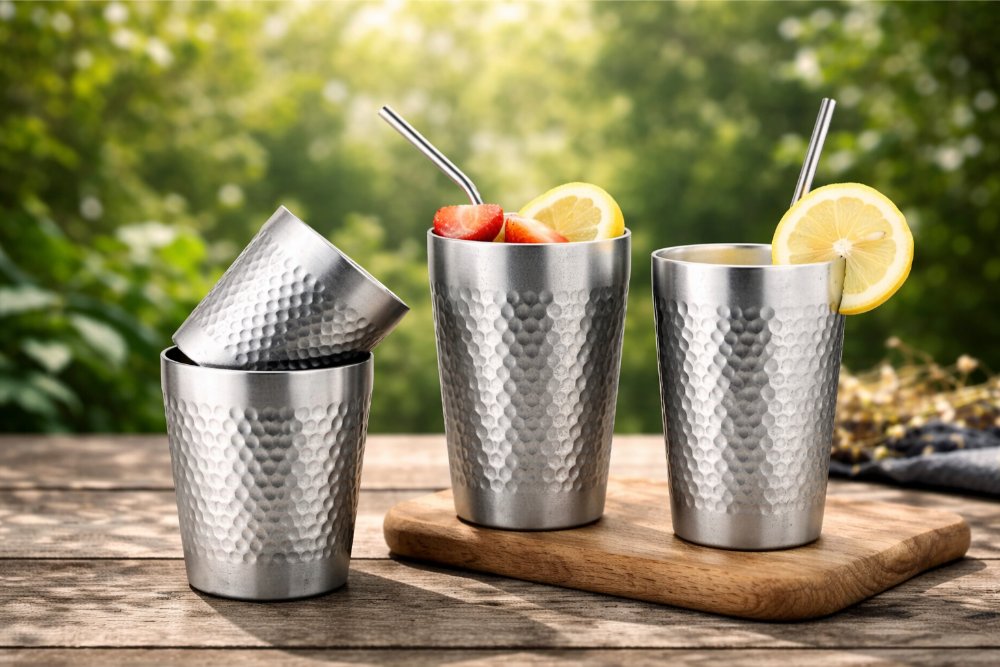 Металлические стаканы для кафе, баров и дома